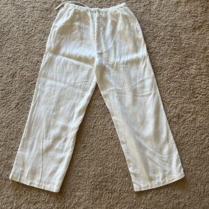 Rails Emmie Pant White Linen Pull-On Pants size L EUC